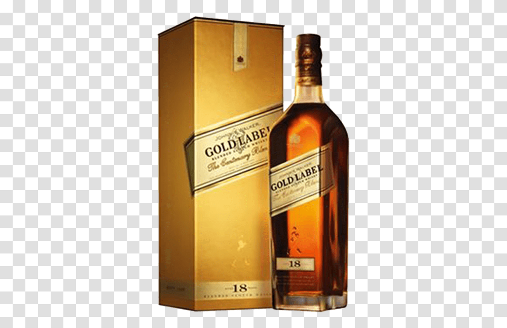 Johnnie Walker Scotch Gold Label 18 Year, Liquor, Alcohol, Beverage, Drink Transparent Png