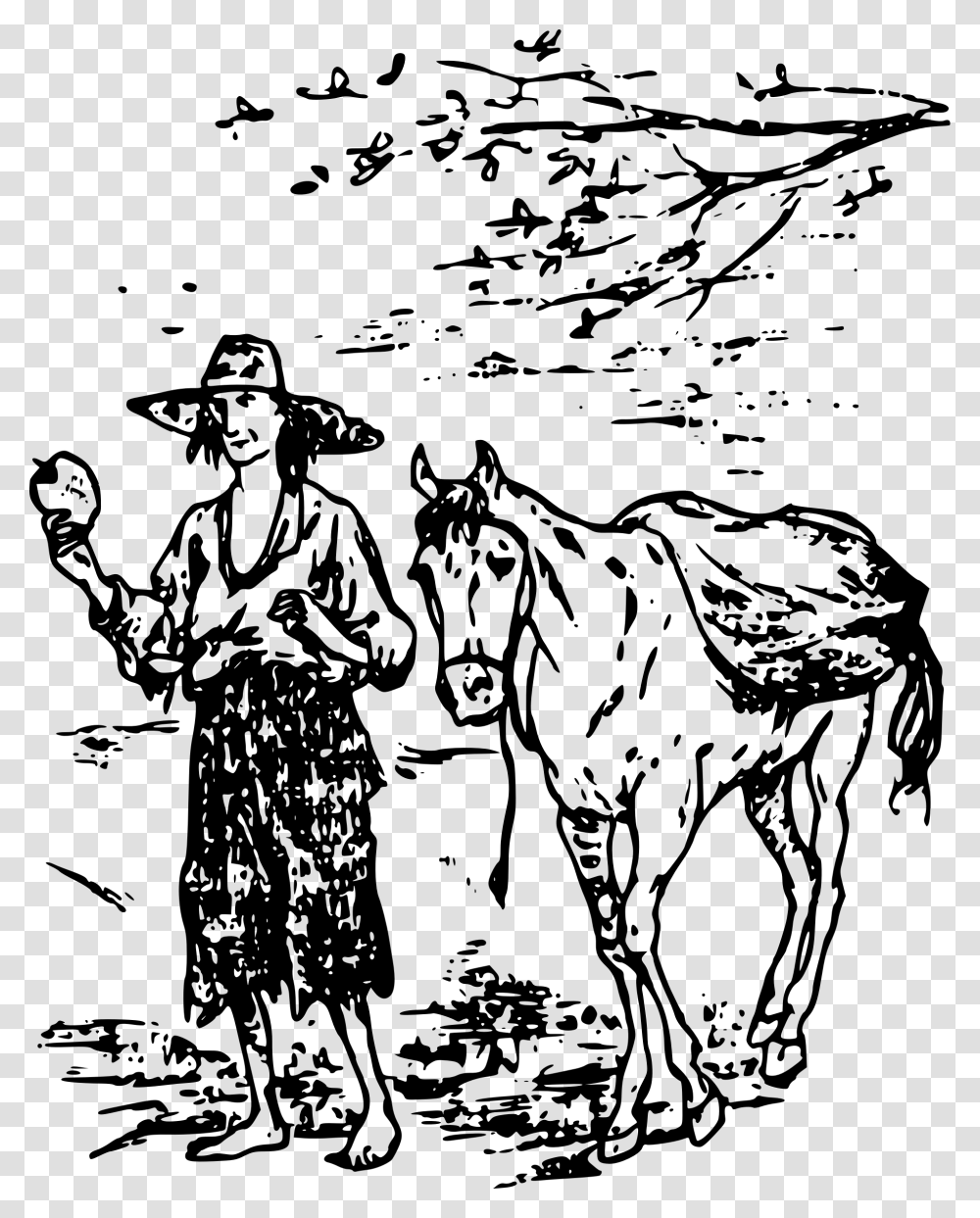 Johnny Appleseed And Horse Clip Arts Johnny Appleseed With Horses, Gray, World Of Warcraft Transparent Png