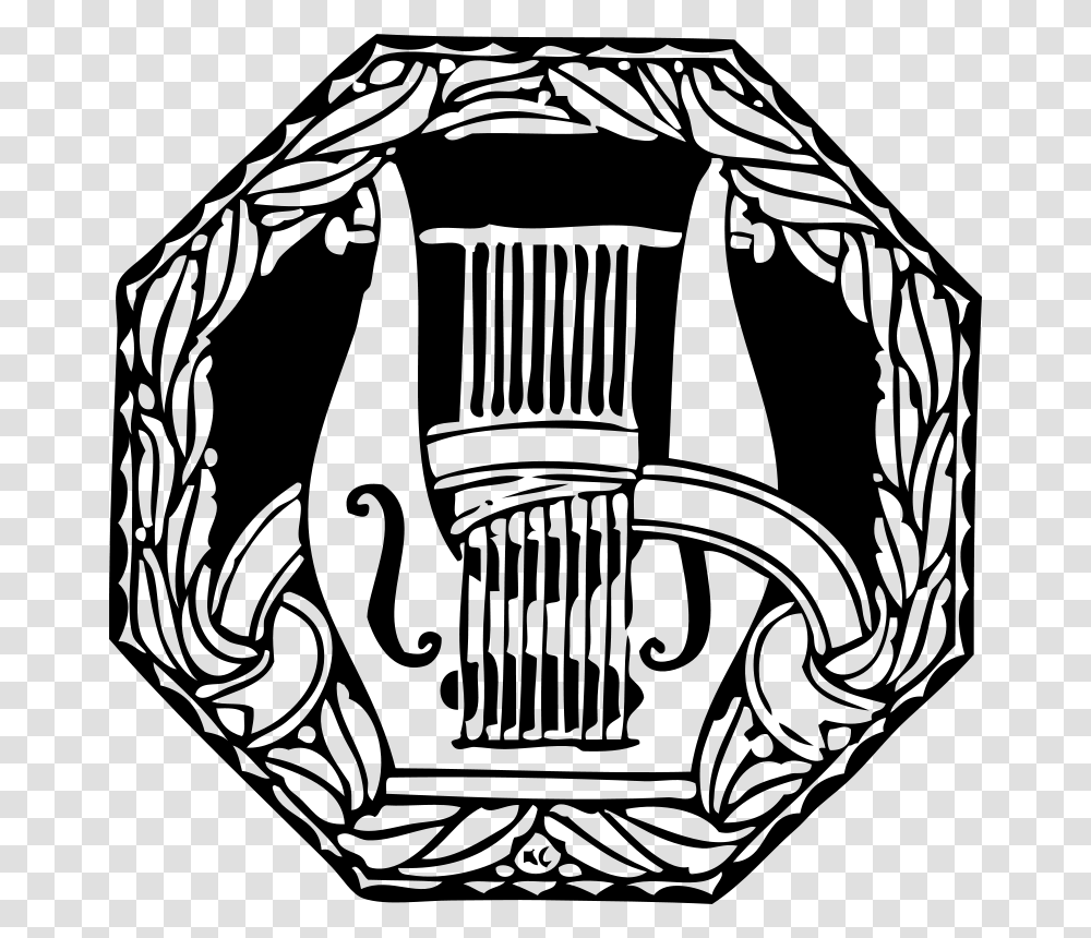 Johnny Automatic Lyre And Wreath, Music, Gray, World Of Warcraft Transparent Png