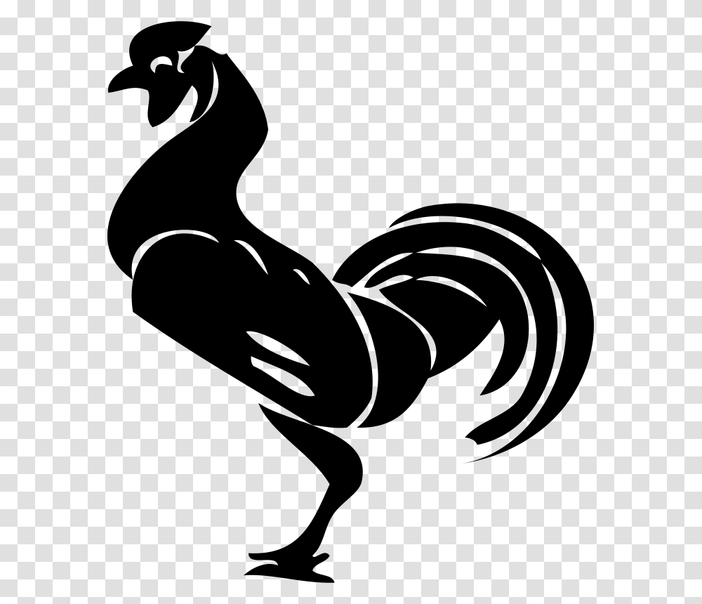 Johnny Automatic Rooster Silhouette, Animals, Gray, World Of Warcraft Transparent Png