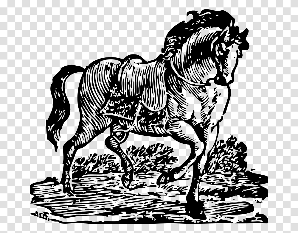 Johnny Automatic Woodcut Horse, Animals, Gray, World Of Warcraft Transparent Png