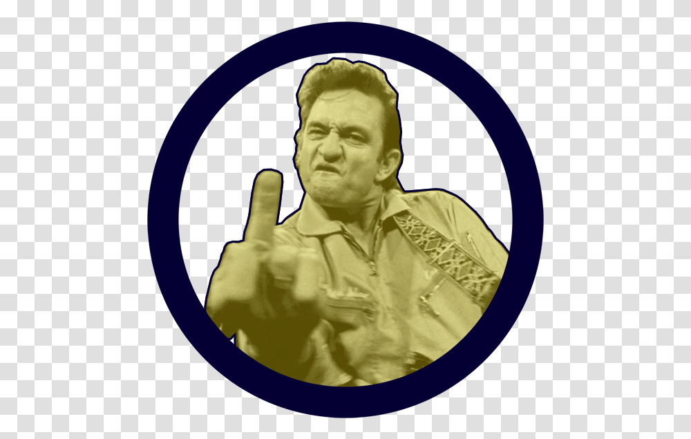 Johnny Cash I Walk The Line Meme, Person, Gold, Logo Transparent Png