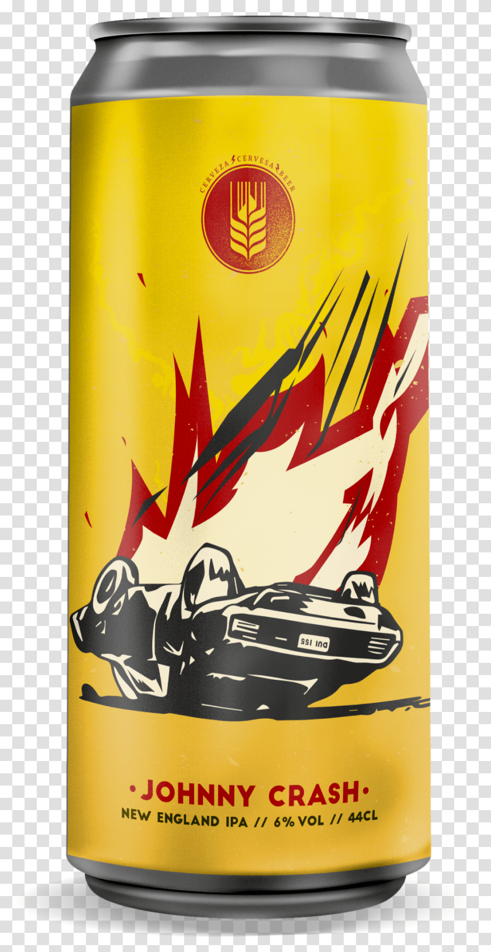 Johnny Crash Espiga, Beer, Alcohol, Beverage, Tin Transparent Png