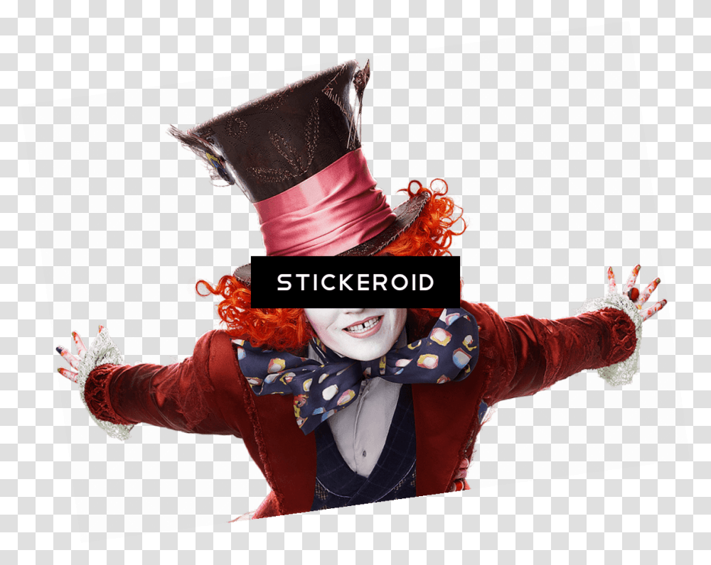 Johnny Depp Alice In Wonderland Close Up Alice Through The Looking Glass Background, Performer, Person, Human, Figurine Transparent Png
