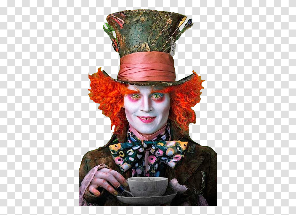 Johnny Depp Mr Hatter Alice In Wonderland, Performer, Person, Human, Costume Transparent Png