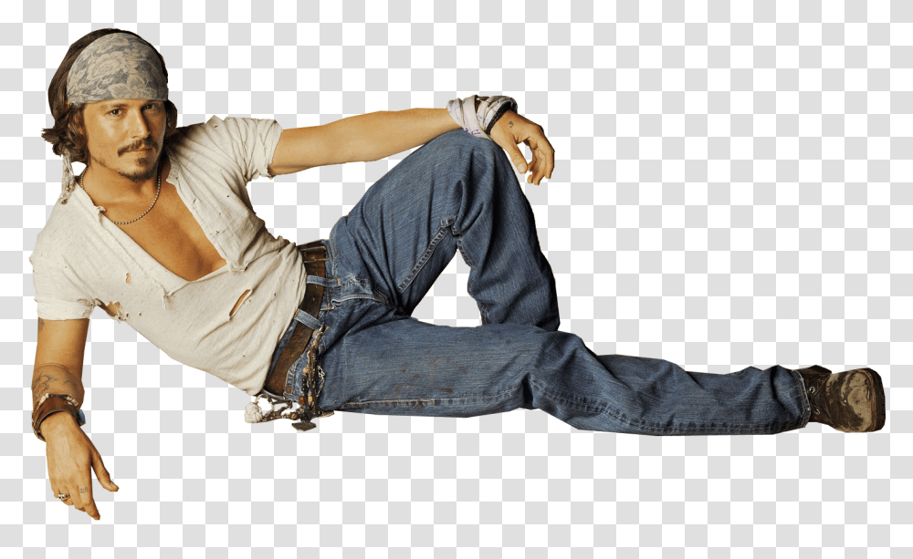 Johnny Depp Ripped Jeans, Pants, Person, Sleeve Transparent Png