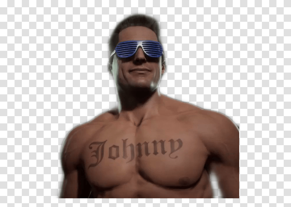 Johnnycage Barechested, Person, Human, Arm, Sunglasses Transparent Png