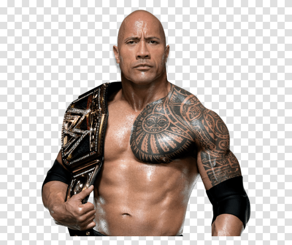 Johnson Reportedly Set To Return To Wwe Image Rock Wwe Champion, Skin, Person, Human, Tattoo Transparent Png