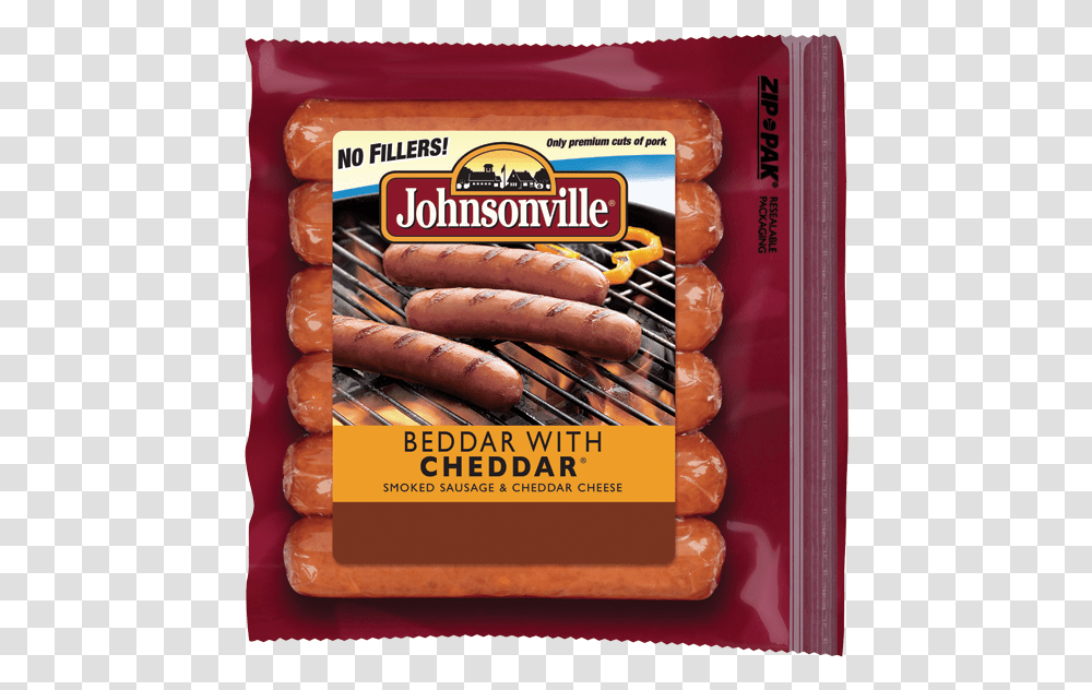 Johnsonville Beddar W Cheddar Sausage, Hot Dog, Food Transparent Png