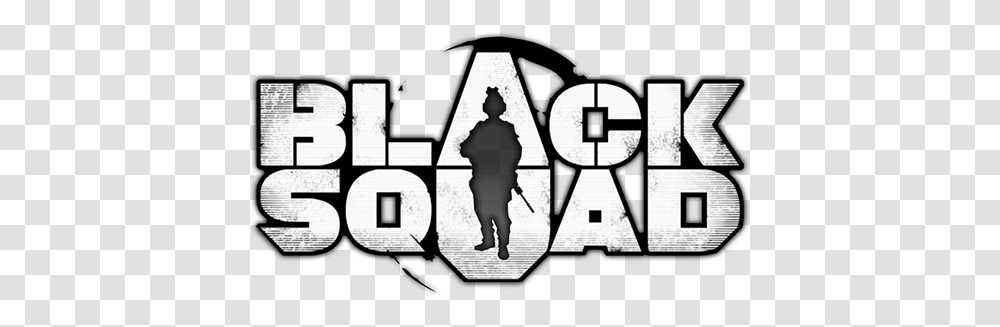 Join Black Squad Esports Tournaments Black Squad Logo, Person, Text, Word, Silhouette Transparent Png
