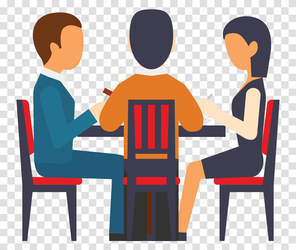 Join In Eat Good Food And Meet New People Meet New People Restaurant People Icon, Person, Dating, Sitting, Audience Transparent Png