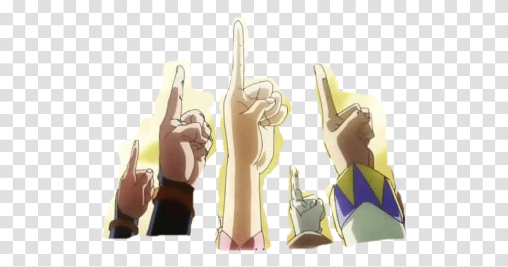 Jojo Part 4 Pointing Up, Hand, Person, Human, Fist Transparent Png