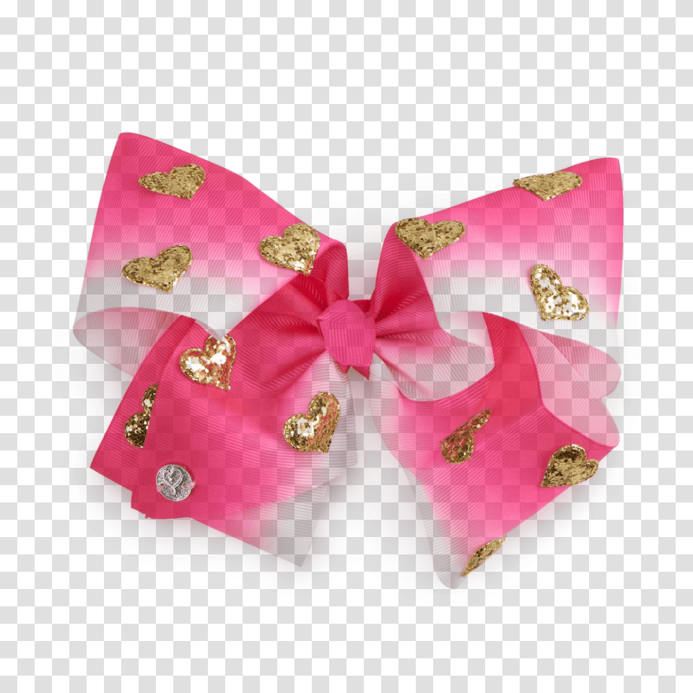 Jojo Siwa Large Cheer Hair Bow Pink Ombre Gold Hearts Jojo Siwa Bow, Clothing, Apparel, Footwear, Diaper Transparent Png