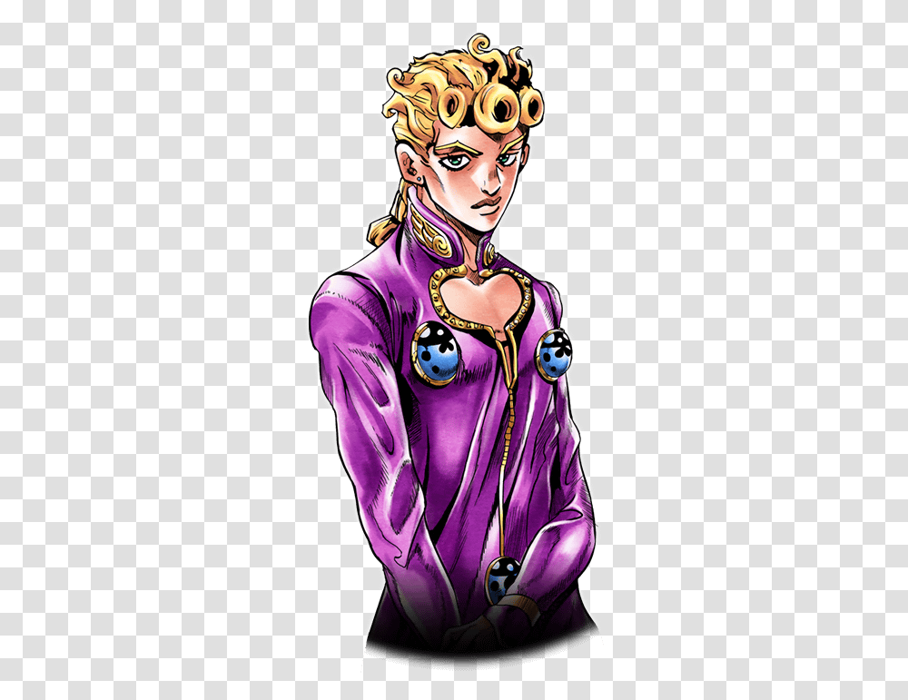 Jojo Stardust Shooters Giorno, Purple, Person, Plant Transparent Png