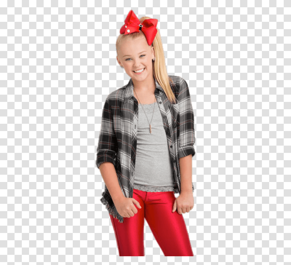 Jojo With Red Bow In HairTitle Jojo With Jojo Siwa With Her Bow, Person, Human, Sleeve Transparent Png