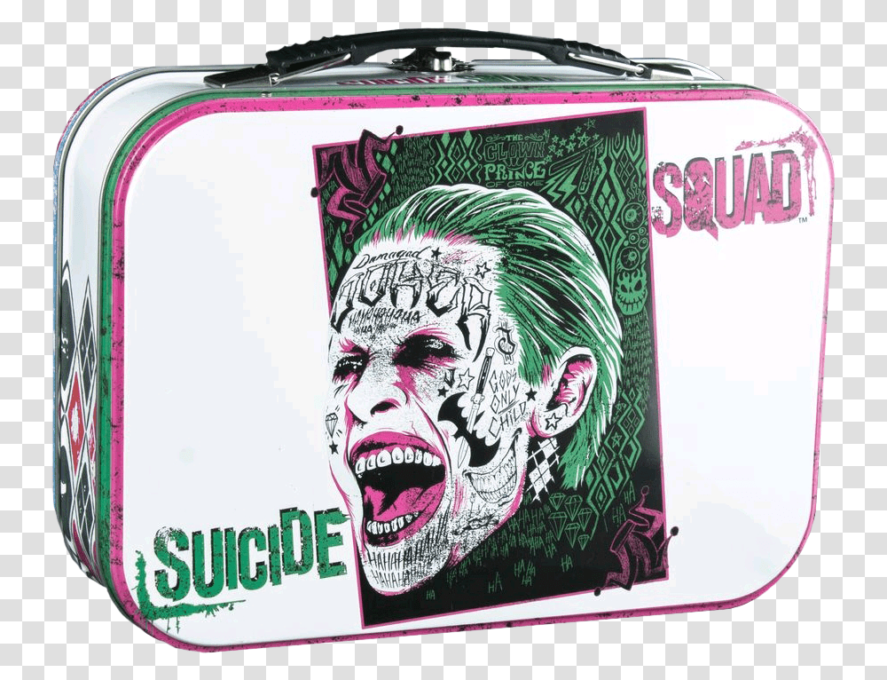 Joker And Harley Metal Lunchbox Joker Tattoo Design Face, Drawing, Person, Human Transparent Png