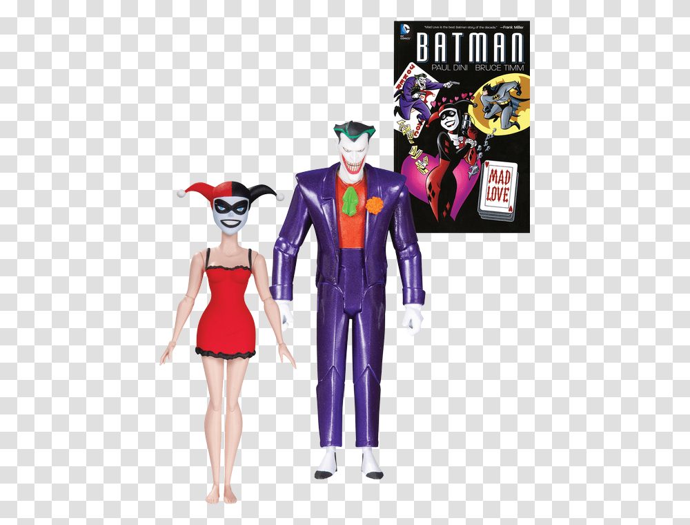 Joker And Harley Quinn Action Figure Pack Animated Series Harley Quinn Funko Pop, Person, Performer, Costume Transparent Png