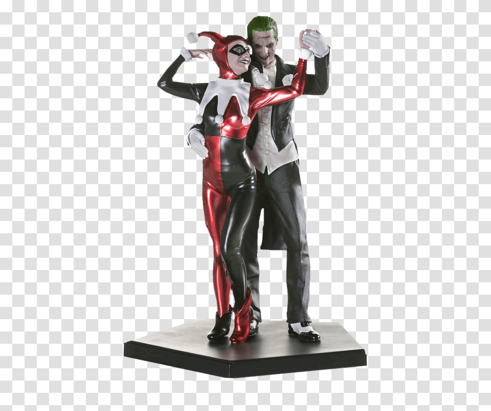 Joker And Harley Quinn Figure, Person, Costume, Performer, Figurine Transparent Png