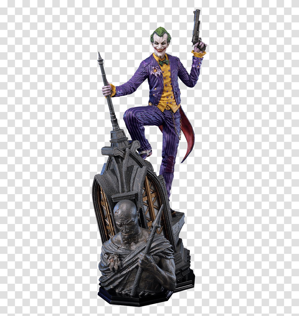 Joker Arkham Knight Statue, Person, Sculpture Transparent Png