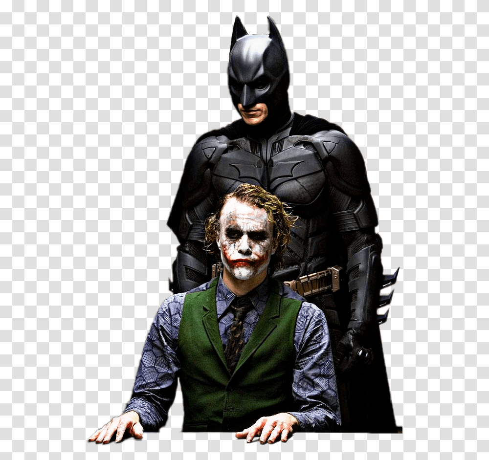 Joker Batman Heathledger Heath Ledger Joker And Batman, Person, Human, Performer, Costume Transparent Png
