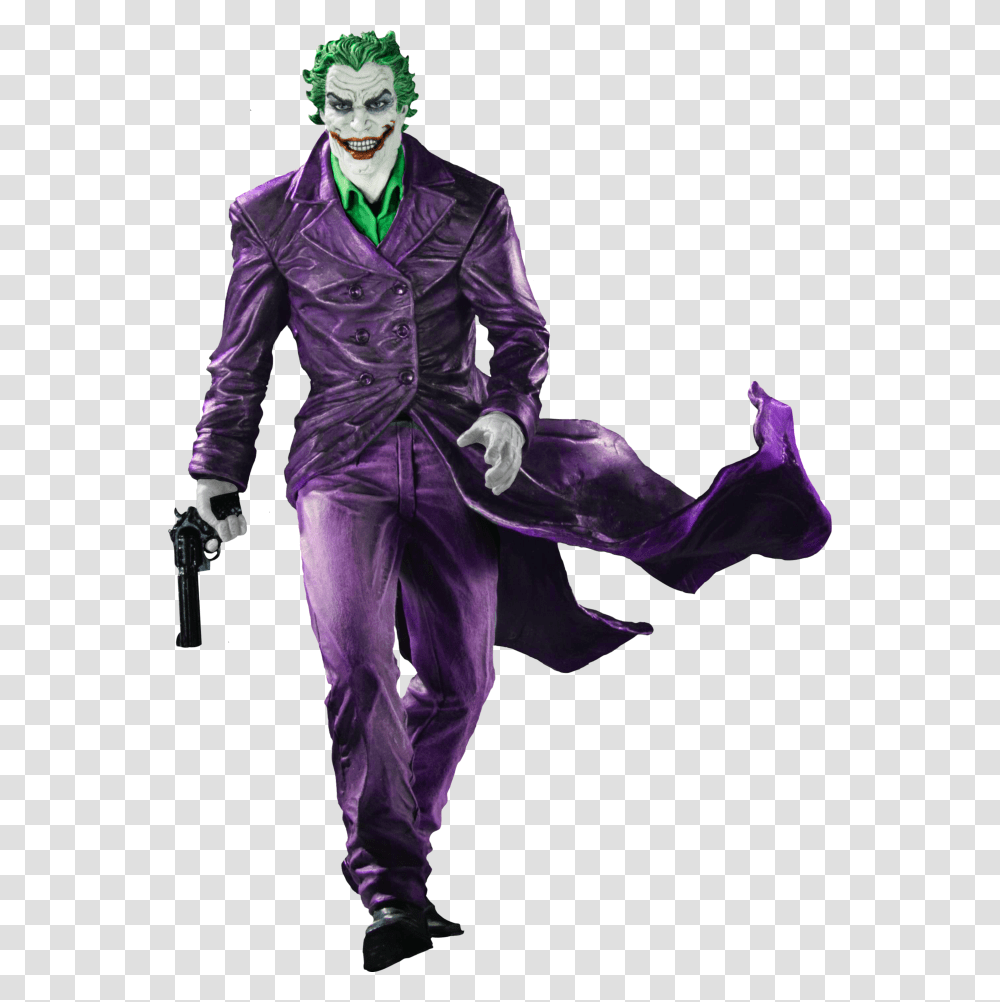 Joker Batman Image Joker Black And White Statue, Person, Performer, Coat Transparent Png