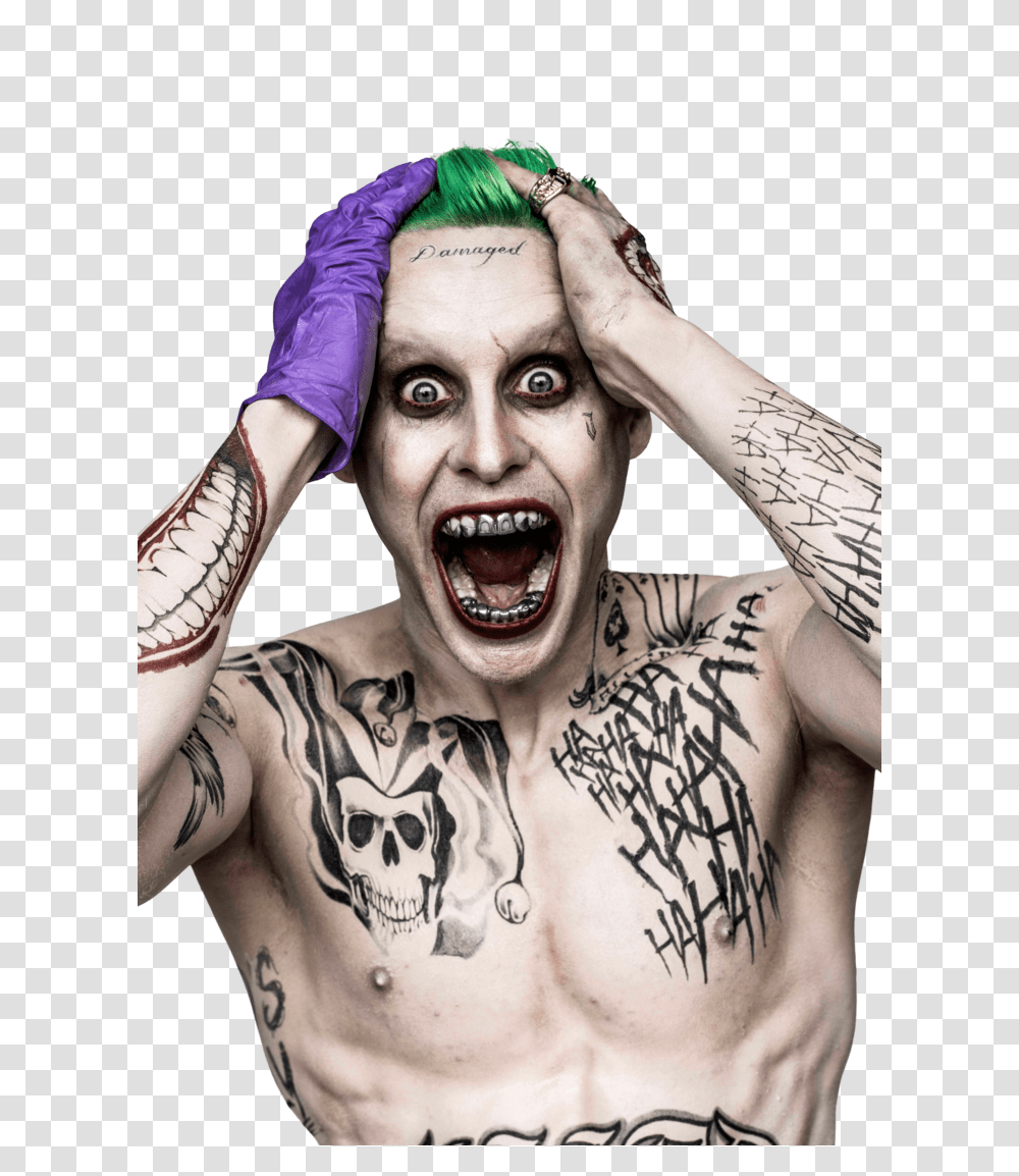 Joker, Character, Skin, Tattoo, Person Transparent Png