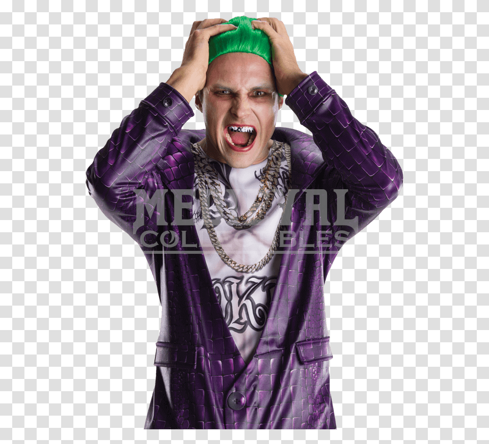 Joker Costume Suicide Squad Spirit Halloween Suicide Squad Joker, Pendant, Sleeve, Long Sleeve Transparent Png