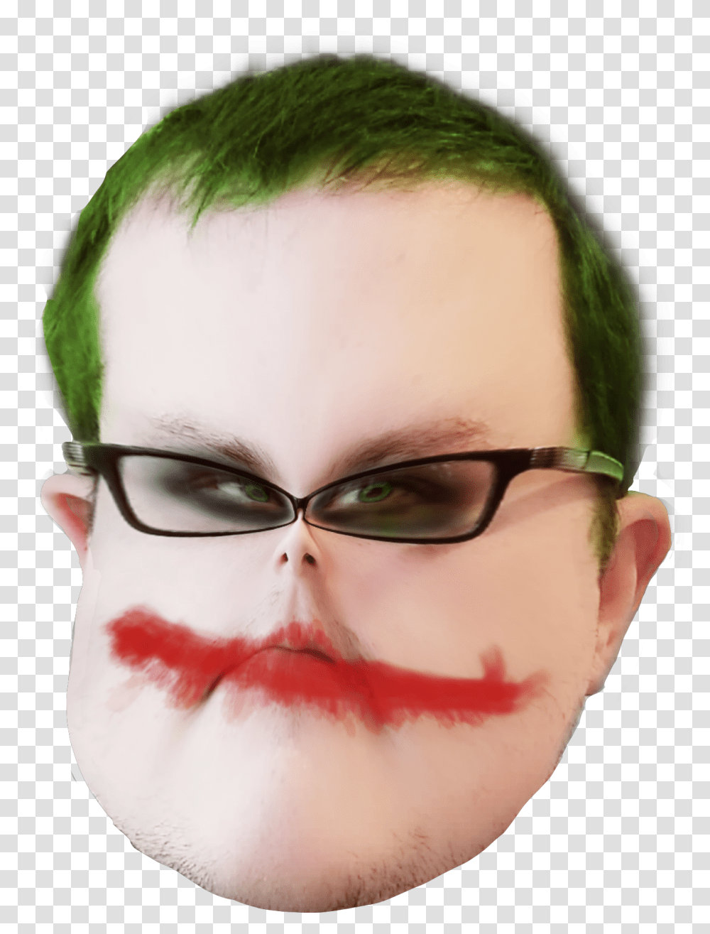 Joker Derpyface Derpy Batman Fat Obese Fatman Illustration, Glasses, Accessories, Accessory, Person Transparent Png
