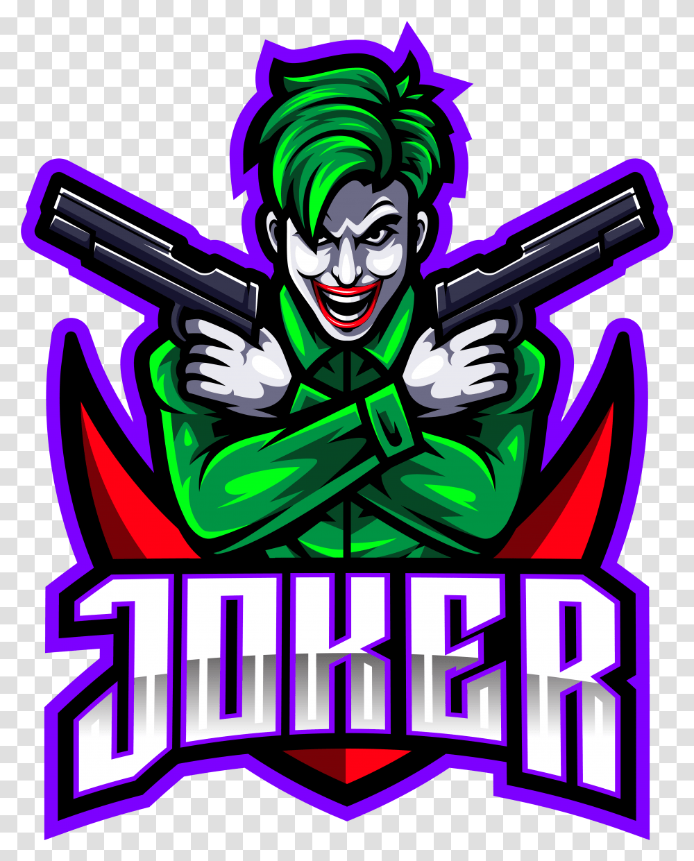 Joker Gunners Esport Mascot Logo Design Joker Gaming Logo Hd, Advertisement, Poster, Flyer, Paper Transparent Png