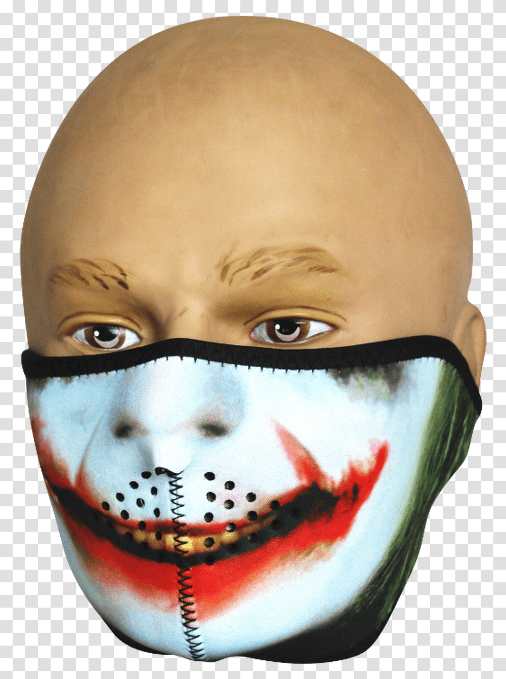 Joker Half Face Mask, Person, Human, Head, Contact Lens Transparent Png
