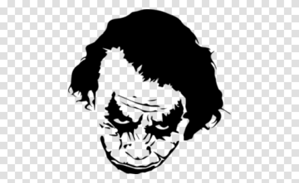 Joker Harley Quinn Stencil Art Joker Decal, Gray Transparent Png