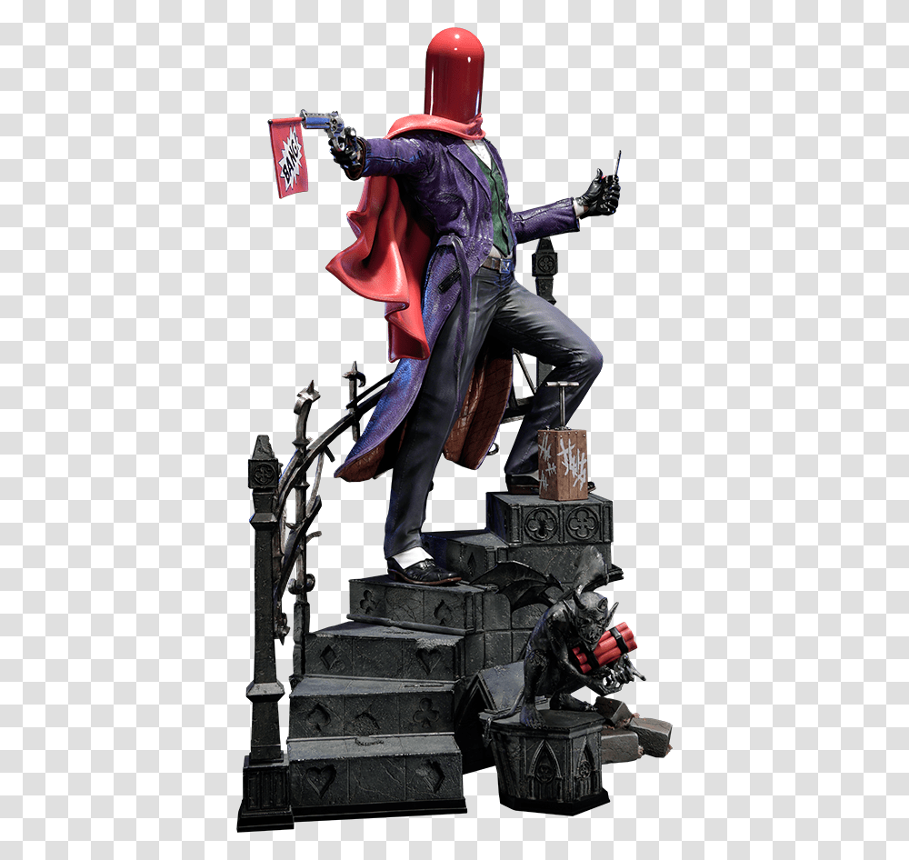 Joker Red Hood Statue, Person, Shoe, Advertisement Transparent Png