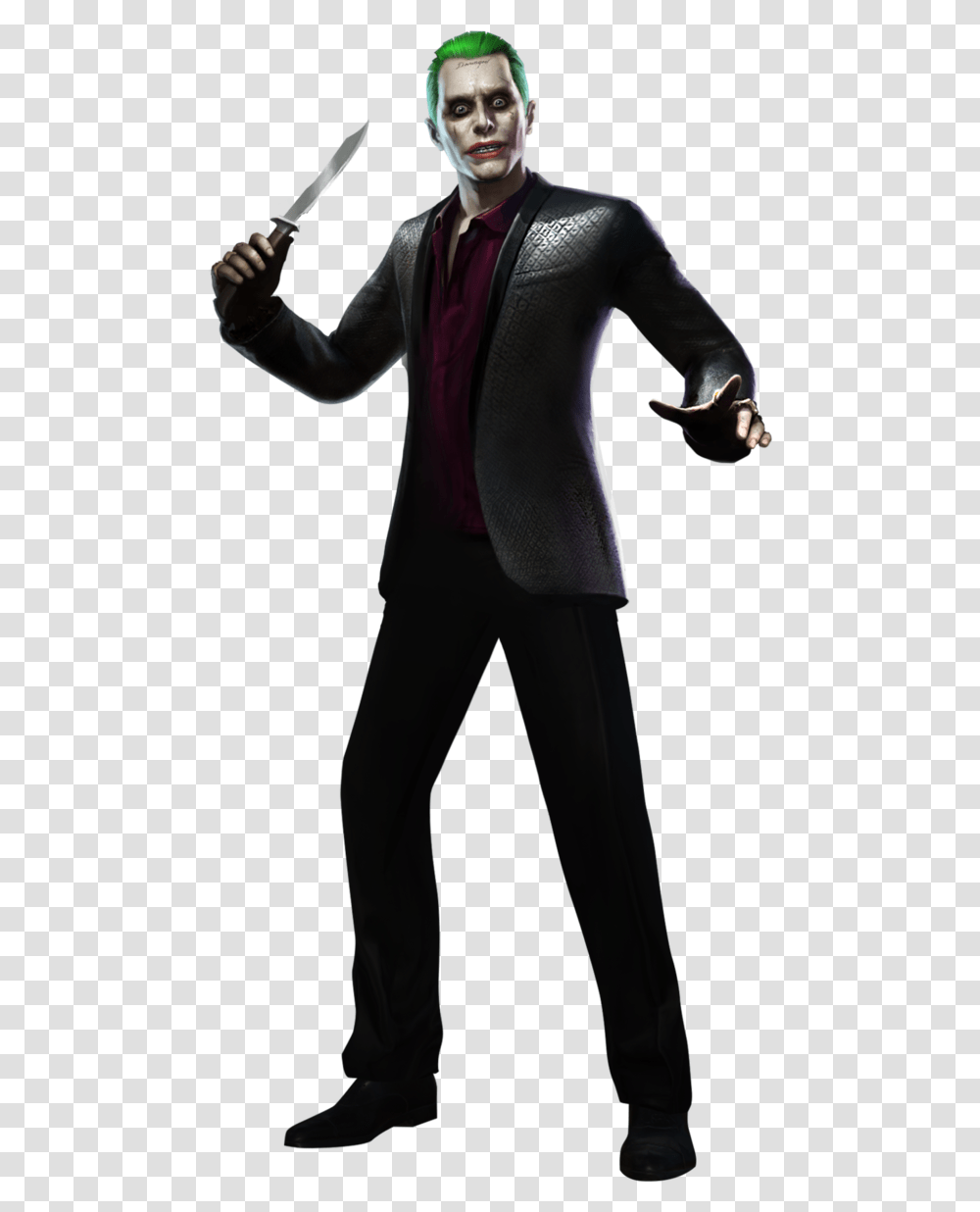 Joker Suicide Squad Injustice, Person, Sleeve, Suit Transparent Png