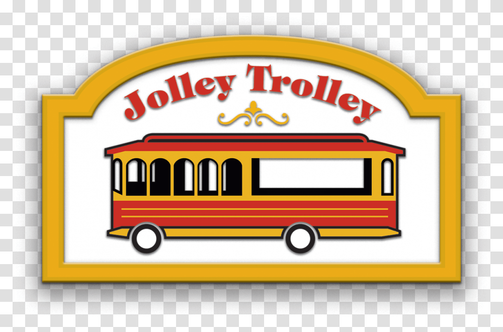 Jolley Trolley Logo Jolly Trolley, Vehicle, Transportation, Bus, School Bus Transparent Png