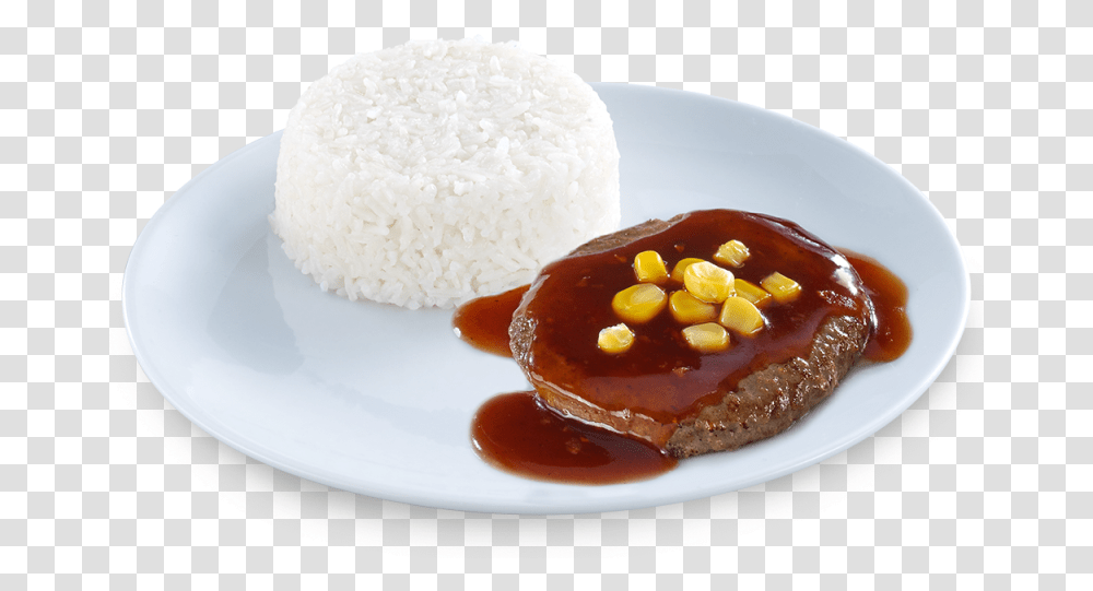Jollibee Pinoy Bbq Burger Steak, Plant, Food, Caramel, Dessert Transparent Png