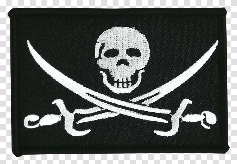 Jolly Roger Piracy Flag Clip Art Like A Pirate Day 2009, Symbol, Logo, Trademark, Rug Transparent Png