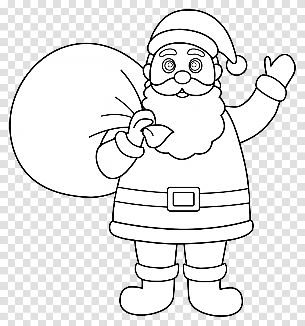 Jolly Santa Claus Coloring Page, Chef, Face, Astronaut, Fireman Transparent Png