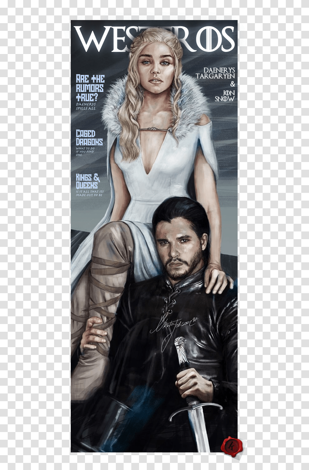 Jon And Dany Fanart, Person, Face, Advertisement, Magazine Transparent Png