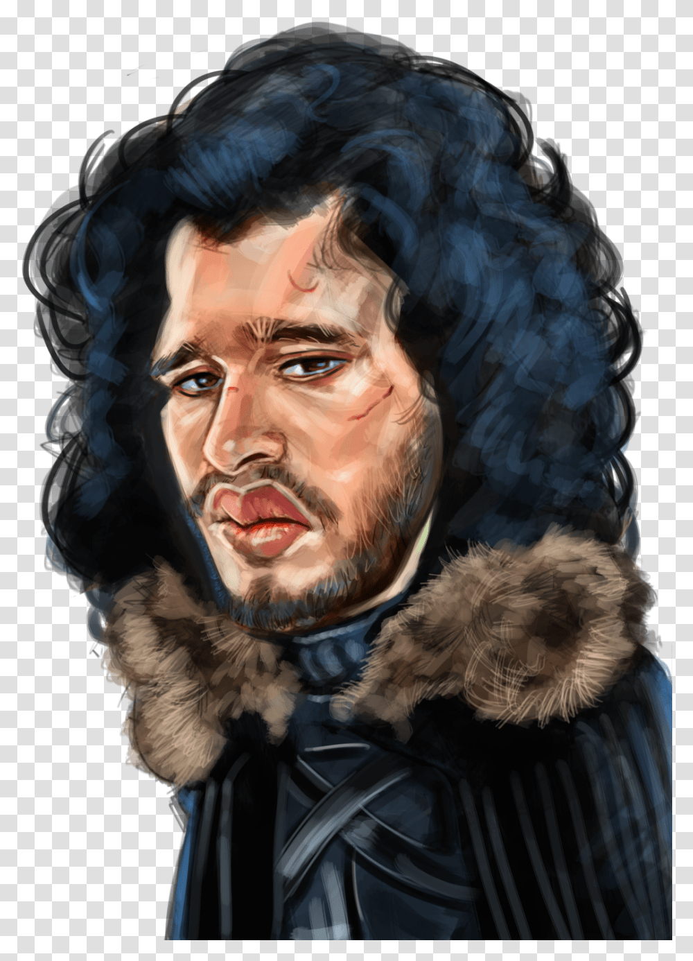 Jon Snow Caricature, Face, Person, Costume Transparent Png