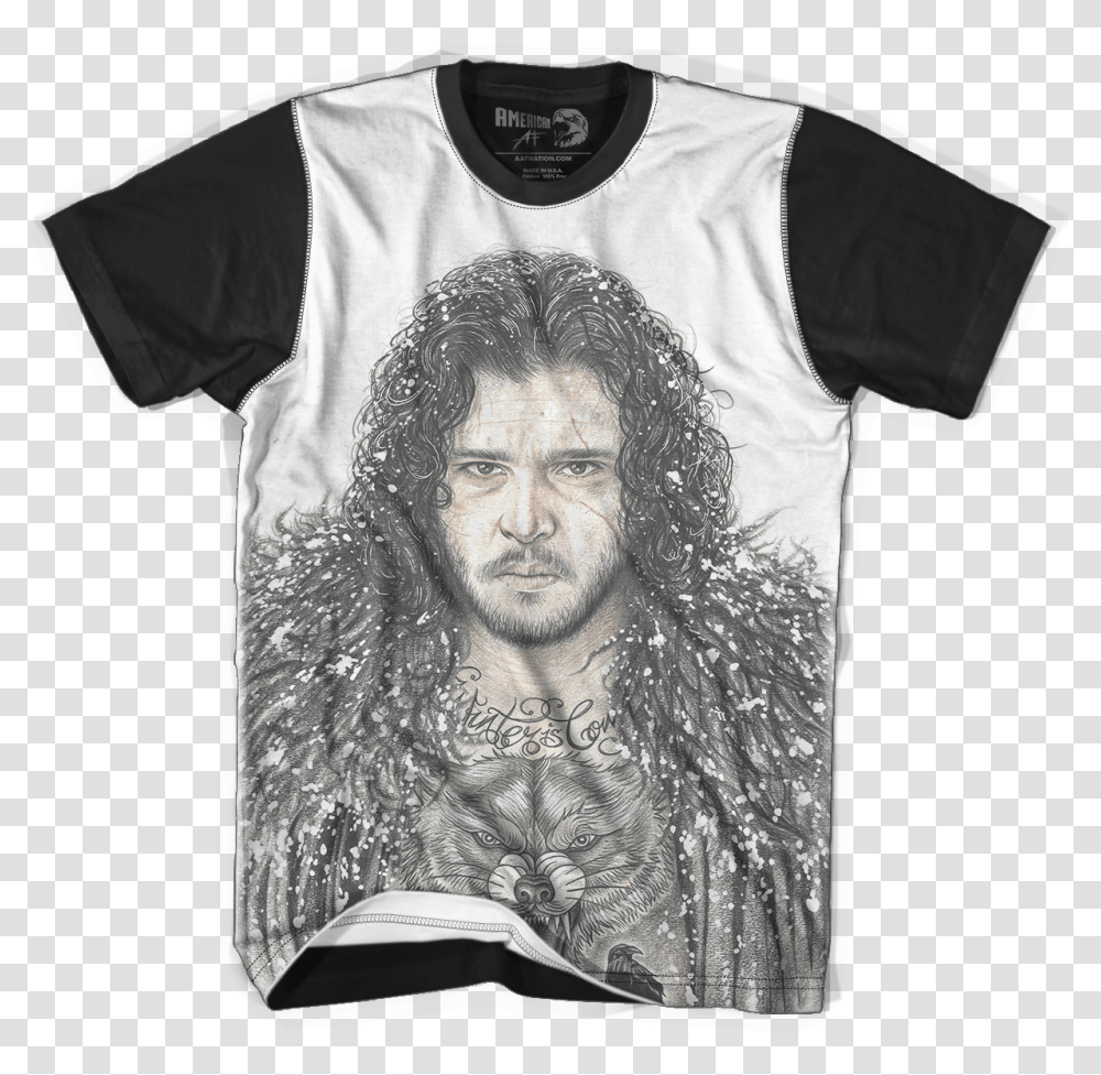 Jon Snow Inked Aldo Raine Apache T Shirt, Apparel, T-Shirt, Person Transparent Png