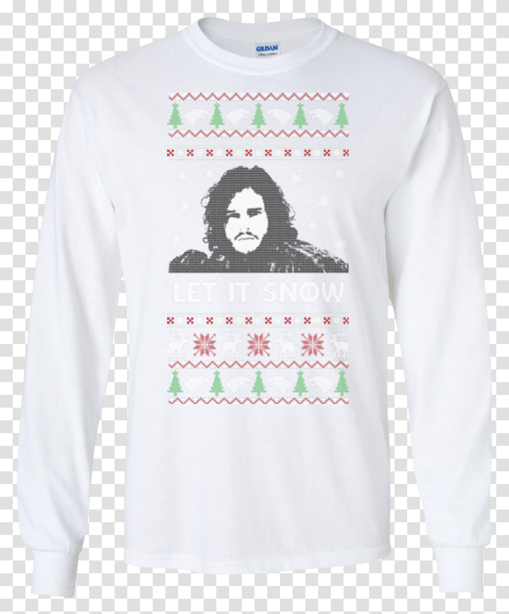 Jon Snow Ugly Christmas Shirts Let It Snow Hoodies Long Sleeve Starbucks Shirt, Apparel Transparent Png