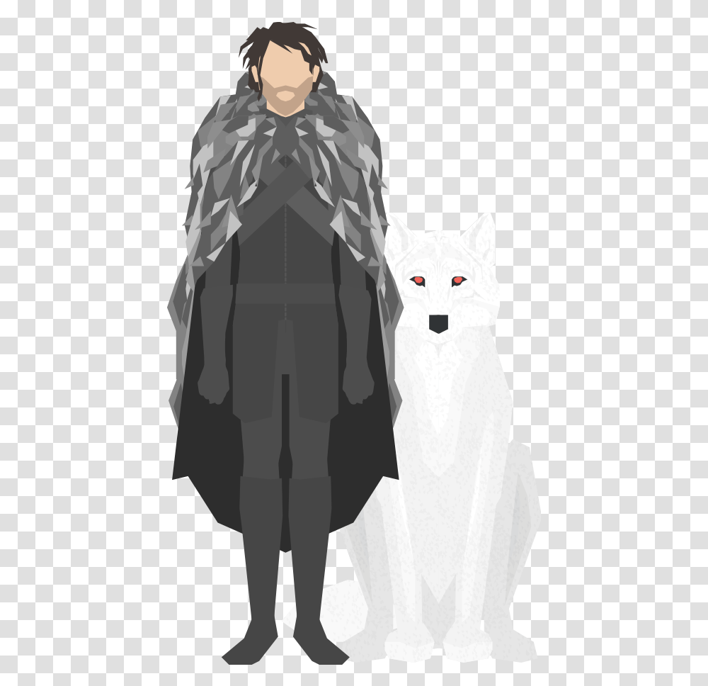 Jon & Ghost Go To The Website That's Linked Through This Game Of Thrones Mary Sue, Clothing, Cape, Person, Mammal Transparent Png