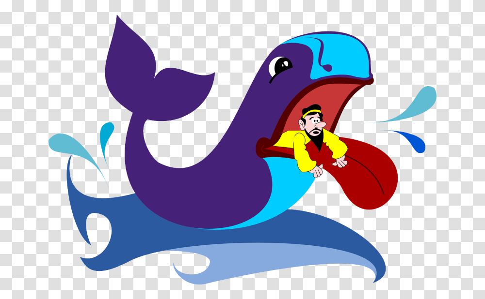 Jonah And The Whale Clip Art, Person, Animal Transparent Png