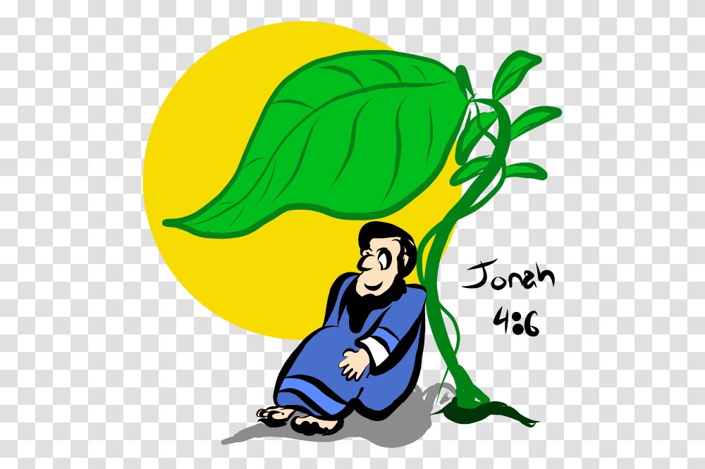 Jonah Bible Story Messages Sticker 6 Clipart Jonah With Tree Cartoon, Person, Plant, Kneeling Transparent Png