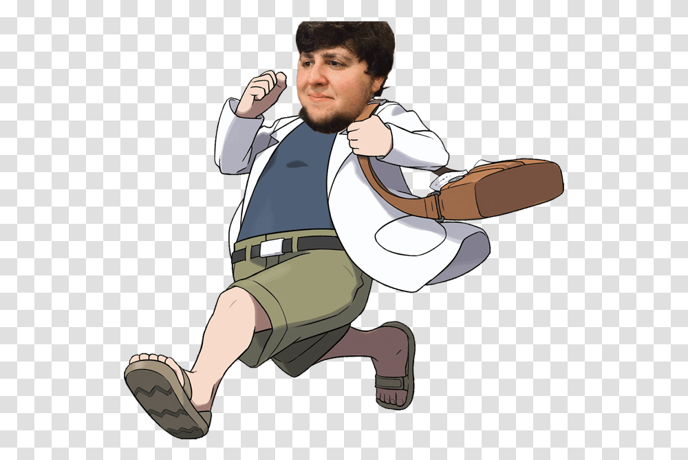 Jontron 7 Image Pokemon Ruby Professor Birch, Clothing, Person, Hand, Shirt Transparent Png