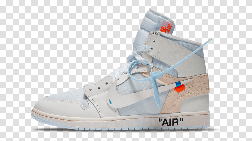 Jordan 1 Off White, Shoe, Footwear, Apparel Transparent Png