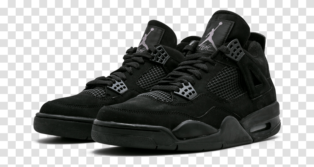 Jordan 4 Black Cat 2020, Shoe, Footwear, Apparel Transparent Png