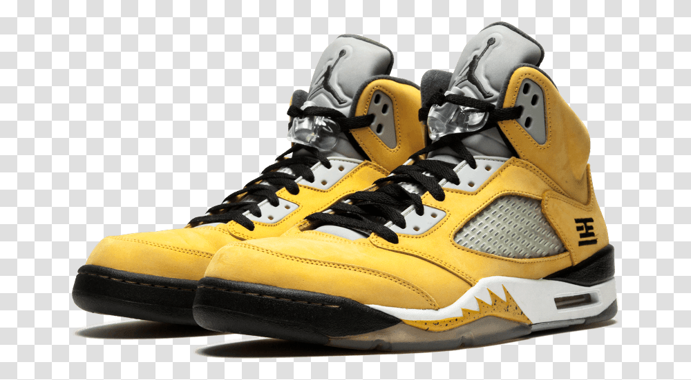 Jordan 5 Yellow Shoes, Footwear, Apparel, Sneaker Transparent Png