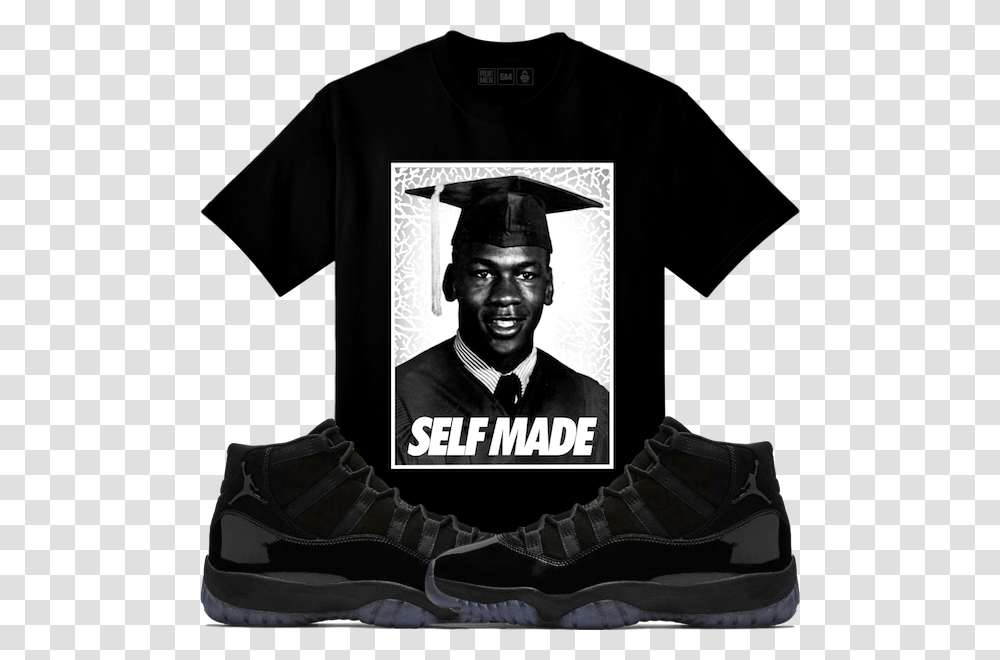 Jordan Cap And Gown T Shirt Download Michael Jordan High School, Apparel, Footwear, Shoe Transparent Png