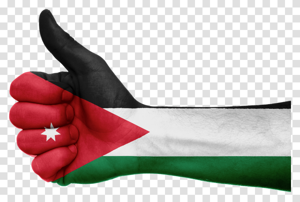 Jordan Flag Thumbs Up, Hand, Person, Human Transparent Png
